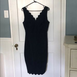 Navy scalloped dress